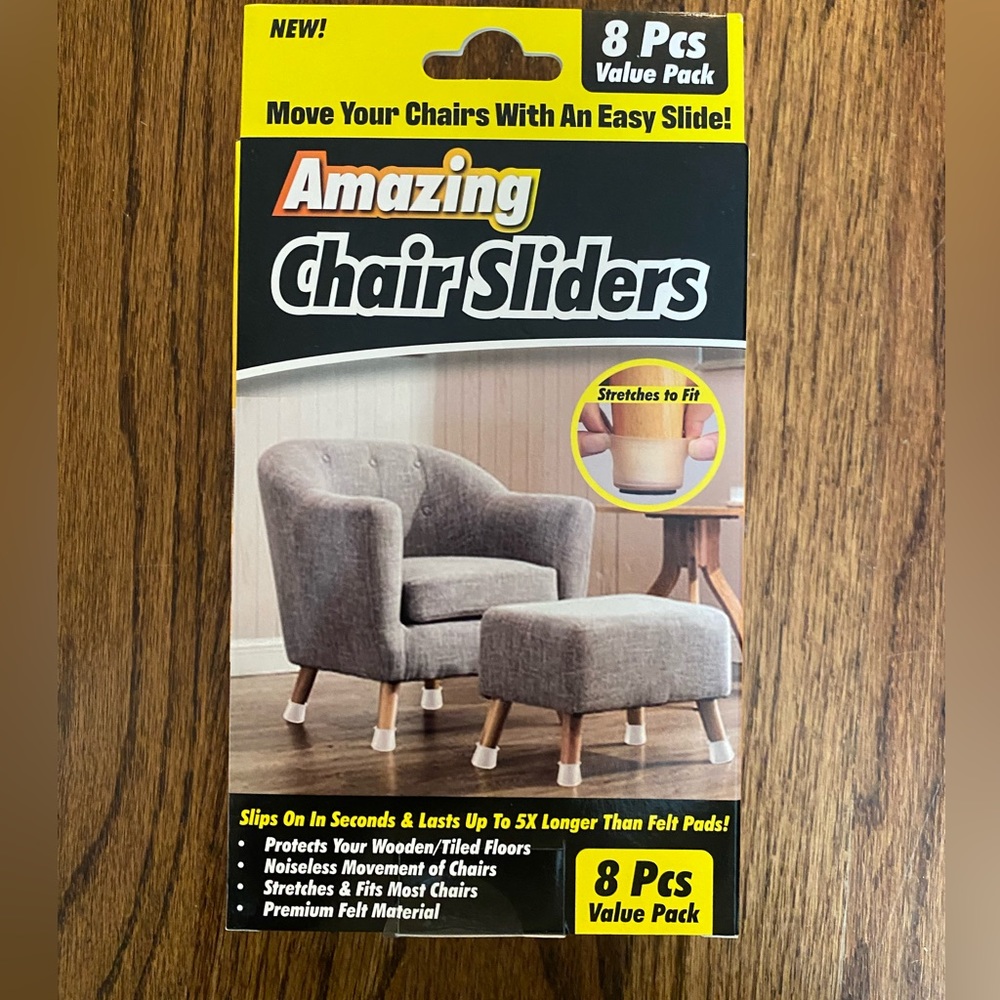 NIB Amazing Chair Sliders (8‎ Pack)